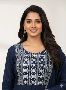 Elegant Navy Blue Embroidered Kurta