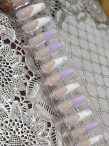 Lavender French Tip Press-On Nails