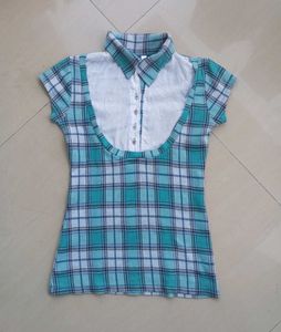 Plaid Top with Collar