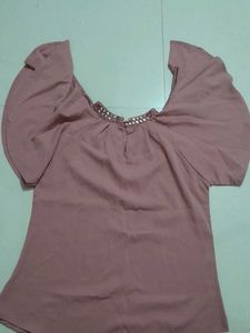 Elegant Mauve Embellished Top