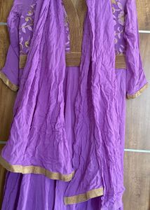 Purple Embroidered Anarkali Kurta