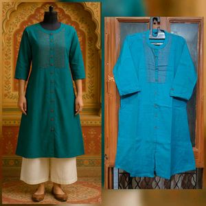 🇳🇿💫❤️Teal Embroidered Button-Down Tunic