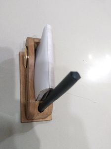 Wooden Pen Paper Stand With Watch