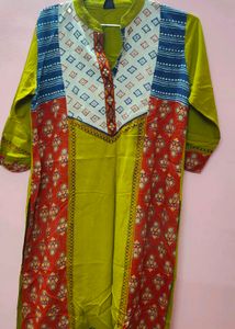 Light Florescent Green Pure Rayon Kurta