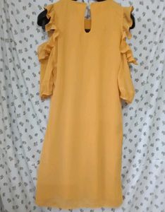Yellow Ruffle Sleeve Dress