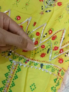 Bright Lemon Yellow Anarkali