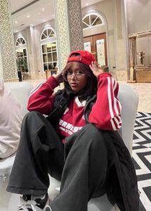 Stylish Red &amp; White Pullover