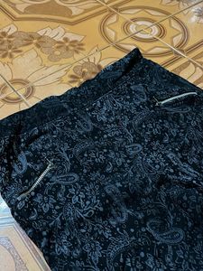 Paisley Print Black Pants