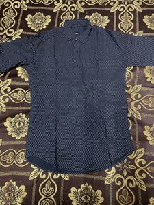 Black Shirt With White Small Dots All Over