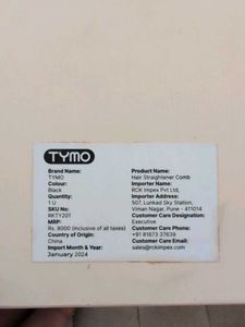TYMO Ring Hair Straightening Comb New