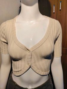 Ribbed Cropped Cardigan