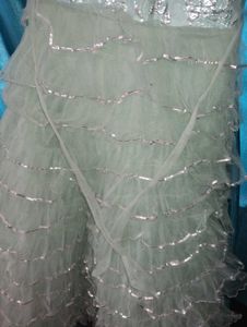 Light Blue Tiered Tulle Dress