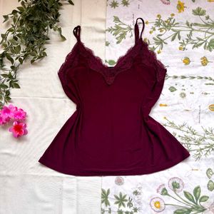 Strapless Red Lace Top