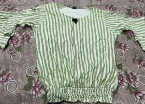 Cute Stripped Top With Beautiful Sleeves Design