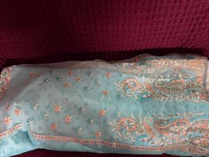 Beautiful Light Blue Saree *new* Never Used