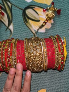 Red &amp; Gold Chuda Bangles