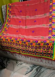 Resham Guti Mirror Work Cotton Saree