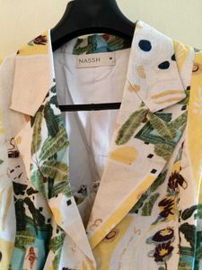 NASSH Cutout Blazer Vest Co-ord SetWhiteShirt Free