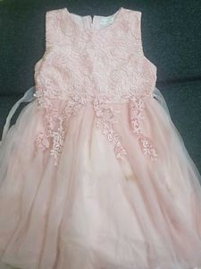 Cute Peach Lace Dress