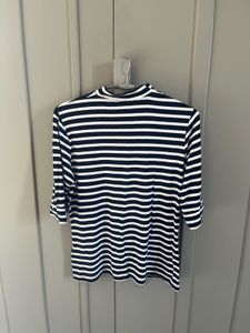 Striped Button-Shoulder Top
