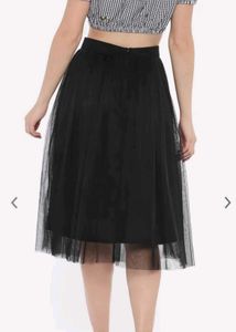 ROVING MODE Black Midi Skirt (L)