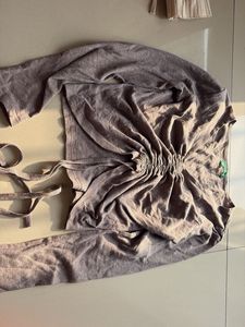 Ruched Front Long Sleeve Top