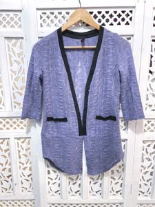 Stylish Textured Open Front Jacket A