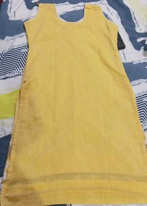 Yellow Embroidered Kurti
