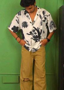 Printed OverSized Short Sleeve Shirt