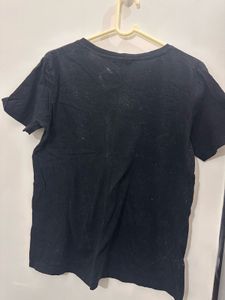 Black Casual T-shirt, Bust- 34