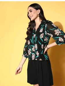 Floral Button-Down Blouse