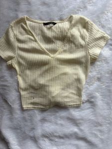 Cream Tie back Crop Top