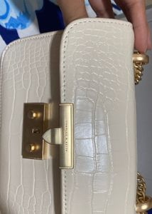 Charles &amp; Keith Alva Croc-Effect Chain Strap Bag