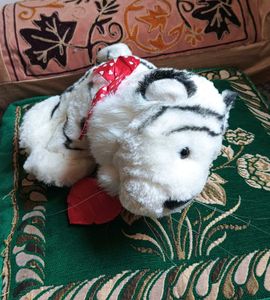 Tiger White Black Plush Toy