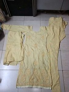 Beautiful Yellow Kurta And Churidaar