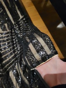 URBANIC Black And Nude Sequinned Bodycon Dress