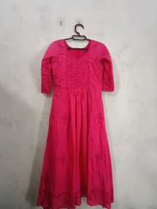 Pink Embroidered Kurta
