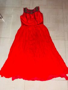 Elegant Crimson Red Evening Gown