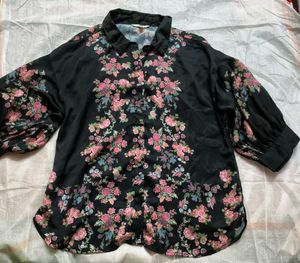 AND Black Floral Print Shirt