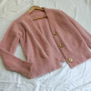 Fluffy Pink Cardigan