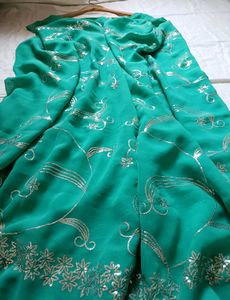 Elegant Green Saree with full Sequins