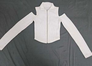 Stylish White Cut-Out Sleeve Top