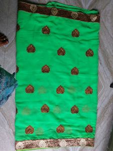 Green Embroidered Saree