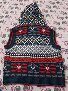 City Knit Rugby Vest with Hood