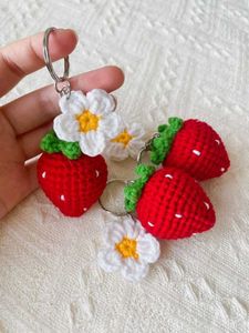 Strawberry Flower Keychain