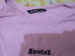 Pink &#39;Spoiled&#39; Graphic Crop Top