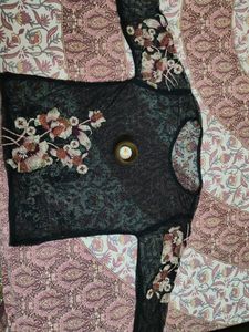 Black Sheer Floral Elegant Top 🤩