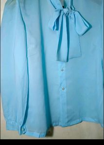 SKY BLUE GEORGETTE KNOT TOP