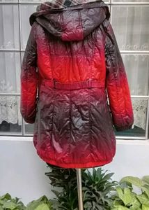 Red Ombre Padded Winter Coat