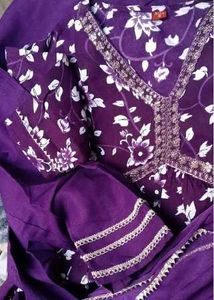 Purple Floral Print Fabric